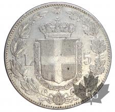 Italie-5 Lire-Umberto I-silver