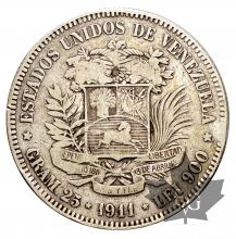 Venezuela-5 Bolivares-argent-silver