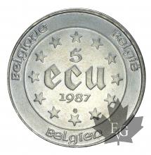 Belgique-5 Ecu- Argent