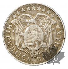 Bolivie-50 centavos-KM#175.1-silver-argent