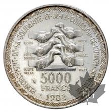Afrique de l&#039;ouest-5000 Francs 1972