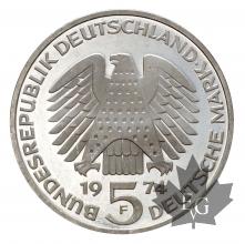 Allemagne - 5 deutsche mark-1974F